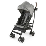 Contours MaxLite Deluxe Lightweight Umbrella Stroller Graphite Gray Vegan Leather Handles All Wheel Suspension