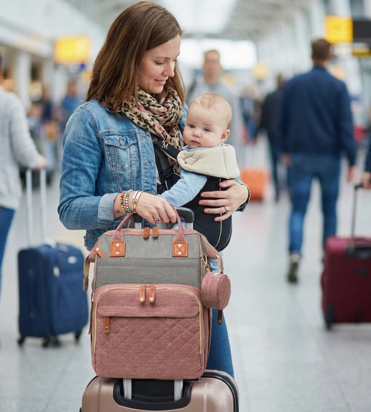 3-in-1 Travel Diaper Backpack with Foldable Baby Bed – Perfect for On-the-Go Parents