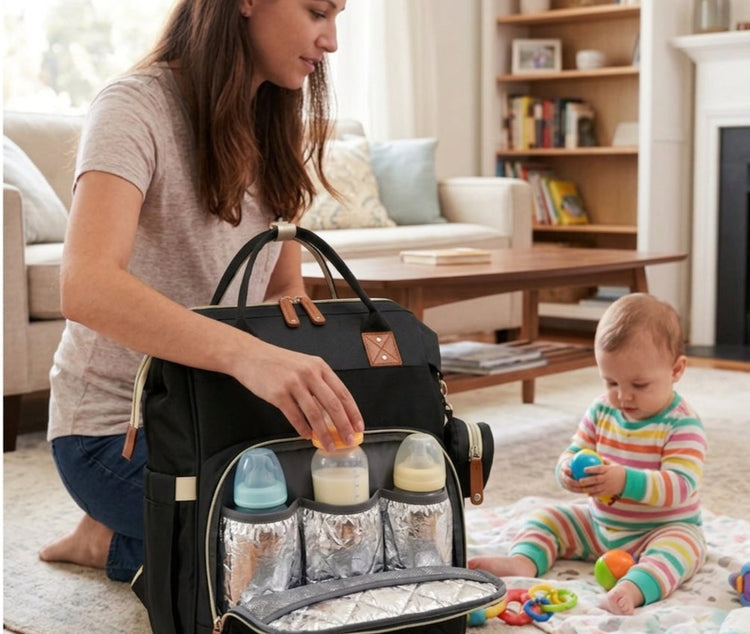 3-in-1 Travel Diaper Backpack with Foldable Baby Bed – Perfect for On-the-Go Parents