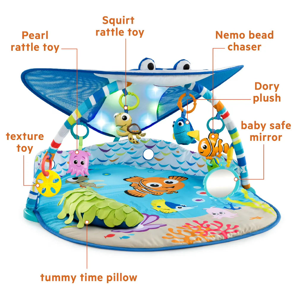Disney Baby Finding Nemo Mr. Ray Ocean Lights Activity Gym & Play Mat Musical Lights