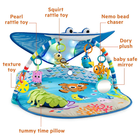 Disney Baby Finding Nemo Mr. Ray Ocean Lights Activity Gym & Play Mat Musical Lights