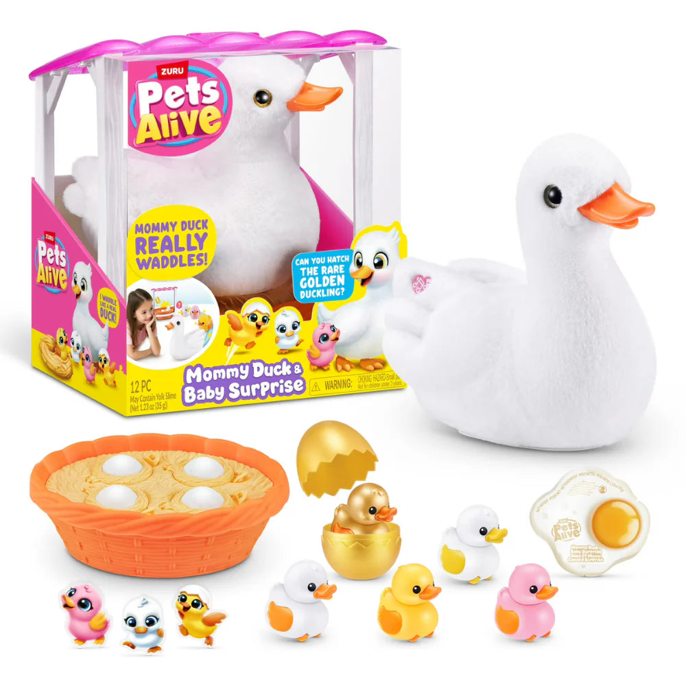 Pets Alive Mommy Duck & Baby Surprise Interactive Waddle & Hatch Toy by ZURU